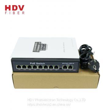 ODM/OEM 2*1000M RJ45 Port And 10/100M Switch 8 Port POE IEEE 802.3af Ethernet Switch photo-5