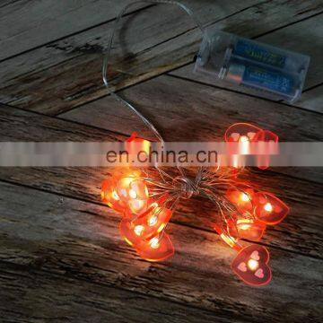 LED String Fairy Light Holiday Decorative Battery Powered Plastic Heart Shaped Copper Wire String Light photo-3
