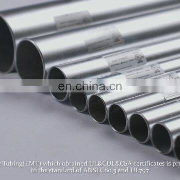 Hot dip galvanized tubo emt media pulgadas for wire pulling