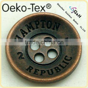 4 holes fancy alloy button for mens' wear