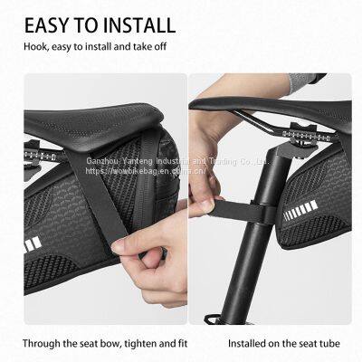 Reflective Rear Cycling Saddle Bag Taillight MTB Rode Bike Large Capacity Bag Bicycle Accessories Pouch photo-3