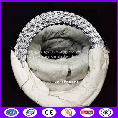 Cross Concertina BTO 22 Razor Wire Outside Diameter 900mm Razor Wire Coil roll from china