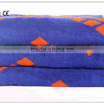 Large Size Blue Jacquard Pure Cotton Terry Bath Towel photo-2