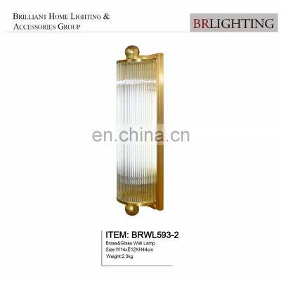Golden Finishing Sconce Glass Tube Brass Wall Lamp photo-3