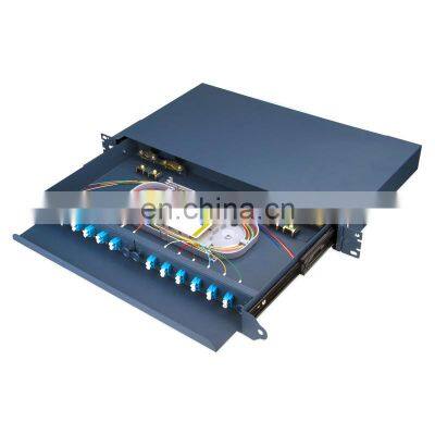 Odf Rack Mount Type Fully Equipped FTTH 12 Port/12 Core  ST Fiber Optic Patch Panel