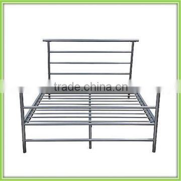 Modern Appearance Black Silver metal knock down double metal bed