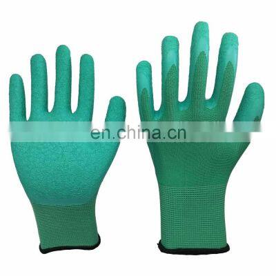 Cheap 13g Rubber Dipped Safety Glove Latex Coated Work Gloves Gloves For Construction Wholesale