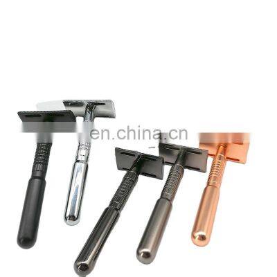 New design removable shaving colorful brass metal barber double edge blades shaving safety razor