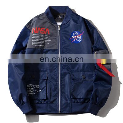 2021 new fashion design waterproof windbreaker custom logo nylon men bomber baseball  jacket