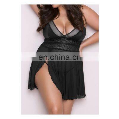 New Middle East 5XL Sexy Lingerie Sexy See-through Mesh Slit Sling Nightdress Dropshipping Lace Women's Plus Size Underwear photo-5