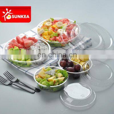 Disposable PET plastic salad divided bowl