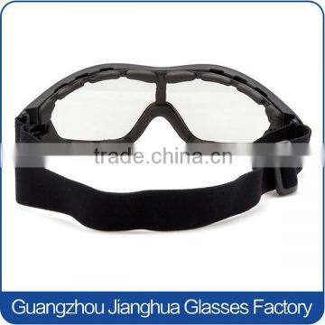 Popular clear lens foam padded military goggles motorcycle glasses with strap