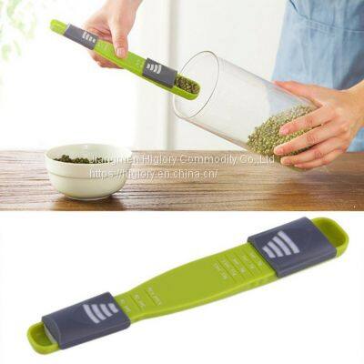 Novel and Unique Design Double End Adjustable Kitchen Plastic Measuring Spoon Baking Scale Measuring Cup photo-5