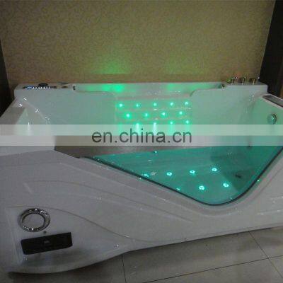 Double Apron Bathtub,l Shaped Shower Bath,2 Person Jetted Tub Shower Combo