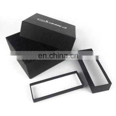 Custom Logo printing black drawer paper box muti layers hair extension packaging