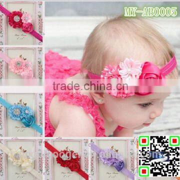 children's headdress hair accessories Multilayer pearl Angle headband three-dimensional fabric rose flowers MY-AB0005
