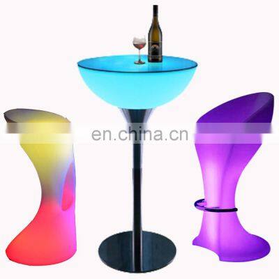 party wireless illuminated led light bar cocktail tables and chairs hot sale high bar table and chairs