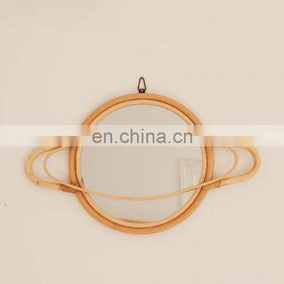 Unique Universe Frame Woven Rattan Mirror for Wall Kid room decor Handmade Decorative Wicker Vietnam Manufacturer