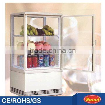 CE/ROHS/CB Glass Door Freestanding Display showcase for vegetable and fruit