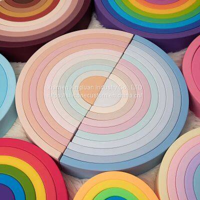 Wholesale Baby Silicone Stacking Toy Safe Silicone Rainbow Teether Straw photo-2