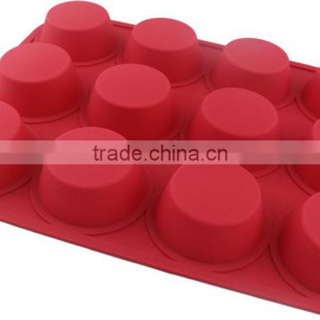 High Quality And Hot Selling 12 Cavity Greasing Silicone Bakeware