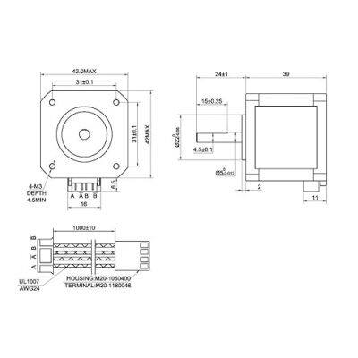 Factory Made Nema17 Hybrid Stepper Motor 42mm Diameter D Shaft photo-5
