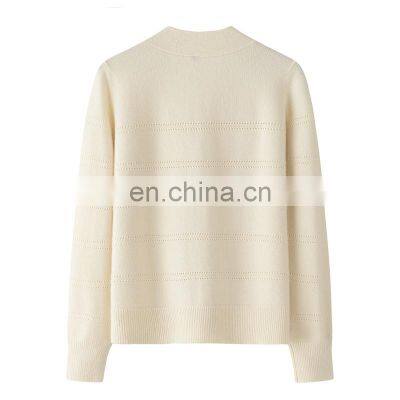 Erdos High Quality 100% Cashmere Cardigan for Women Elegant Winter V-Neck Sweater With Button Decoration Custom Logo on Front photo-2