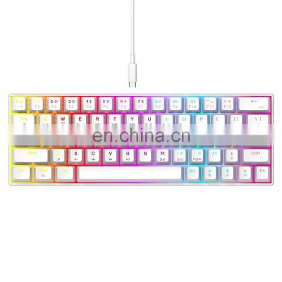 ergonomic 60% rgb backlight mini usb wire backlit mechan custom computer switch switches wireless mechanical gaming keyboard