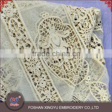 New Style Low Cost Plain White Net Embroidery Fabric Design 100% Cotton Mesh Fabric photo-3