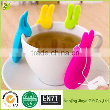 BPA Free Supper New Cute Silicone Bunny Rabbit Tea Bag Holder