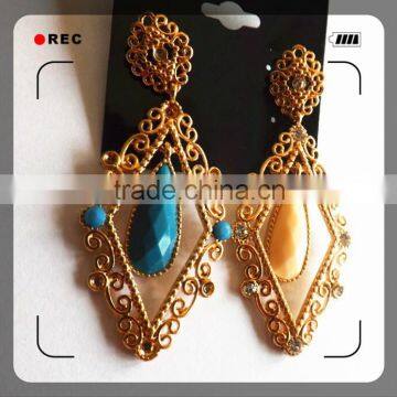 Fashion Design 100% Brass Copper Alloy Plating Gold Pendant Earring photo-2
