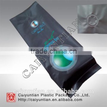 aluminum foil bags for coffee with valve /side gusset coffee bag with one way degassing valve