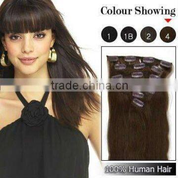 Remy Human Hair Clip Hair Extensions Double Weft