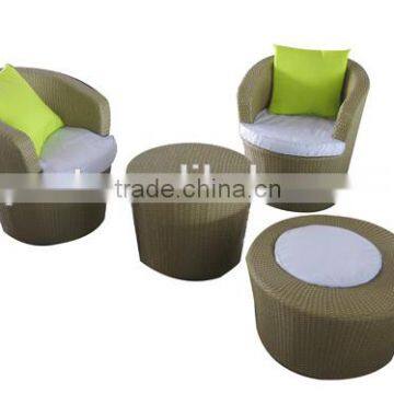 outdoor garden PE round wicker ottoman