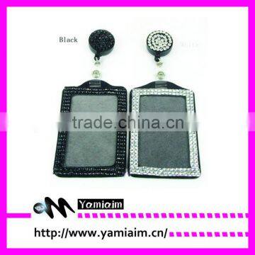 Rhinestone Retractable Reel Badge Holder