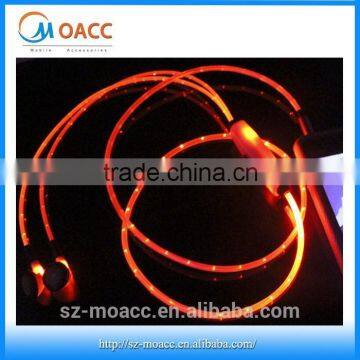 In-Ear Style and 3.5mm Connectors Led light Flashing earphone for mobile phone