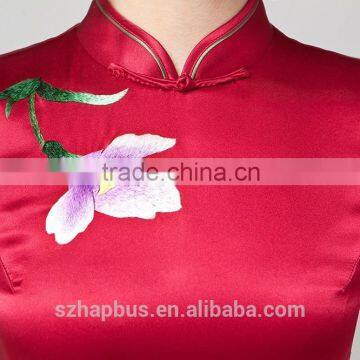 Handmade Silk Embroidery Qipao /Cheongsam in Pure Mulberry Silk photo-4