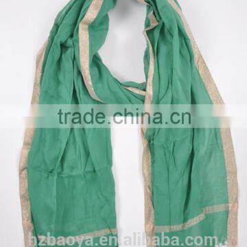 Lurex fashion cheap Rayon scarves with plain color