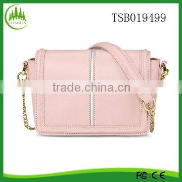 Alibaba China New Product 2015 Wholesale in China Plain Pink Shoulder Bag