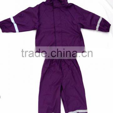 rubber rainwear for kids high-quality pu/pvc rainwear