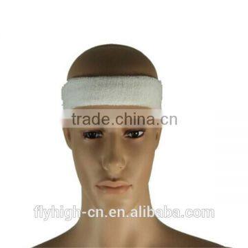 white color cotton promotional custom sport headband