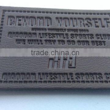 custom debossed leather jeans patch for garment