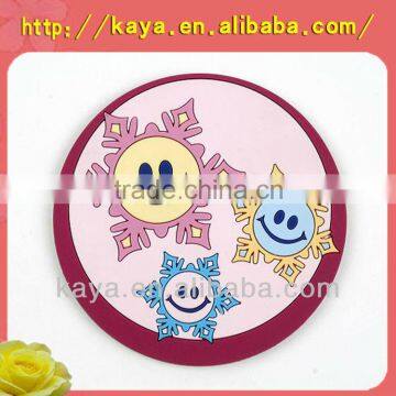 Custom design 3d soft pvc christmas cup coaster