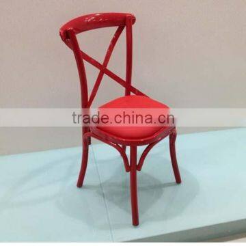 metal chair with cushion ,cross back design modern chair HYJ-023