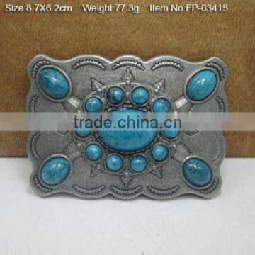 Cross belt buckle with Rhinestones Plain Plate Buckle For 2 1/4" Belts