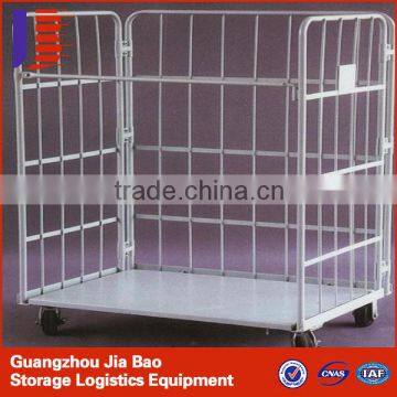 Galvanized Handling Push Custom Steel Logistics Trolley With Four Wheel