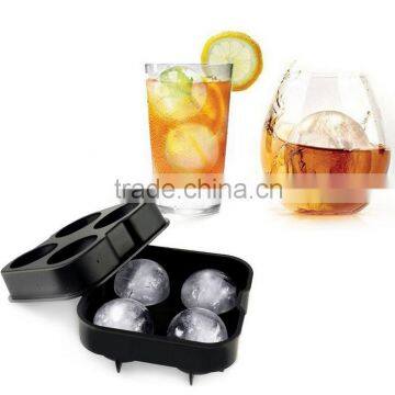 Ice Ball Maker Mold - 4 Holes Ice Balls - Premium Black Flexible Silicone Round Spheres Ice Tray- Molds photo-3
