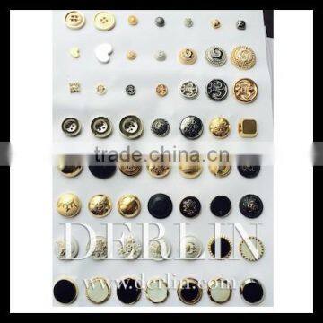 2015 Garment Clothing Fashion Gold Brass Metal Shank Button photo-2