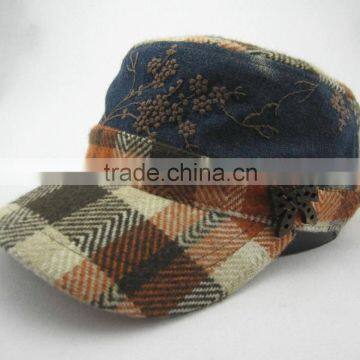 Fashion tweed military cap