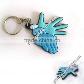 Non-phthalates And Lead Free Custom Israel Anniversary Soft PVC Hamsa Hand Key Ring